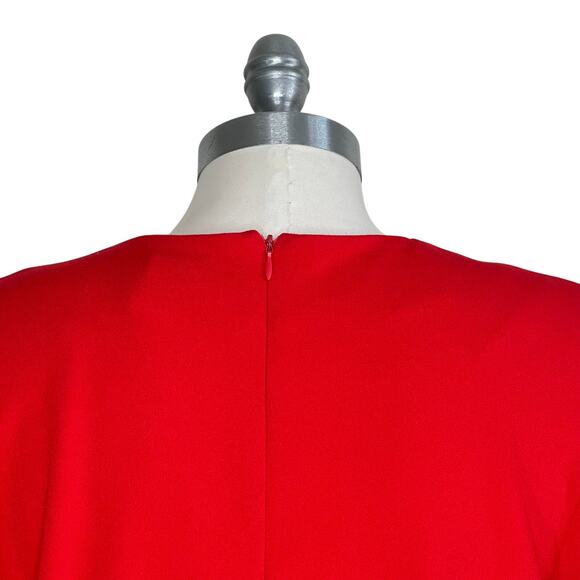 Alexia Admor Ocean Flare Split Sleeve Midi Sheath Dress V-Neck Red - Picture 6 of 11